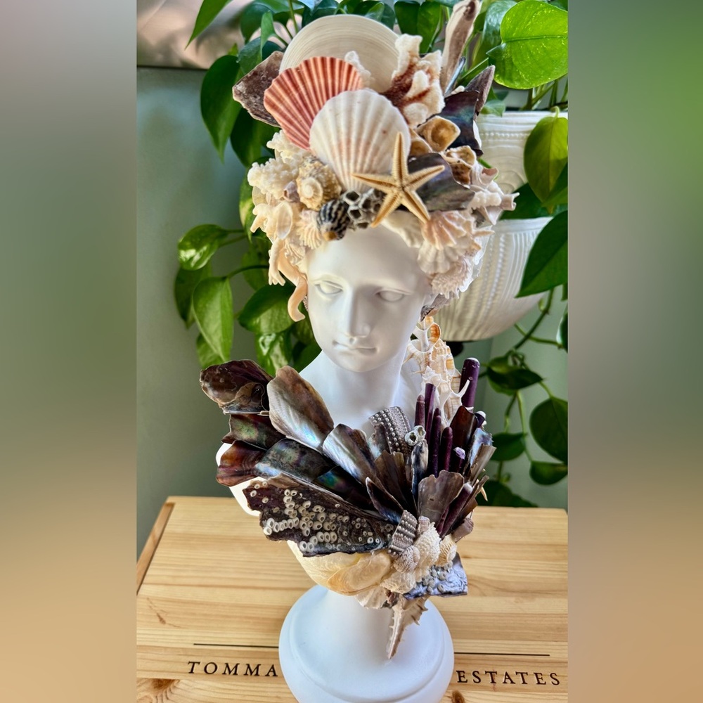 Coastal Seashell Bust Sculpture